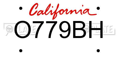O779BH California License Plate