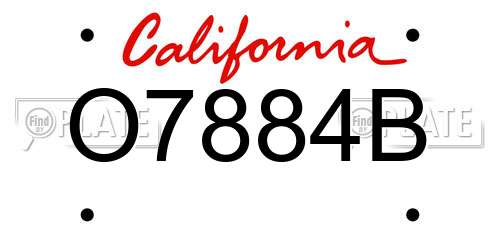 O7884B California License Plate