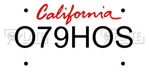 O79HOS California License Plate