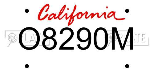 O8290M California License Plate