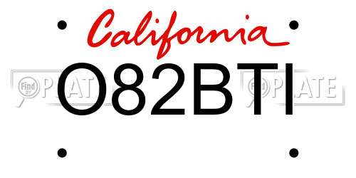 O82BTI California License Plate