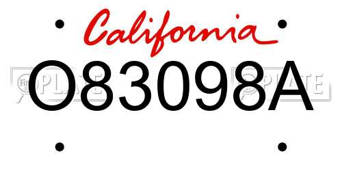 O83098A California License Plate