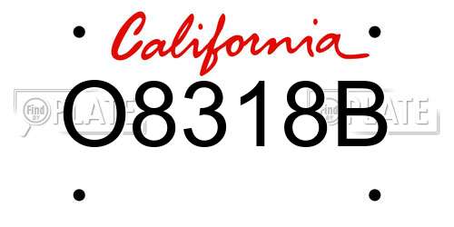 O8318B California License Plate