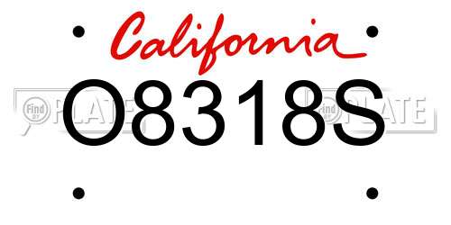 O8318S California License Plate