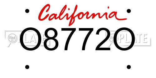 O8772O California License Plate