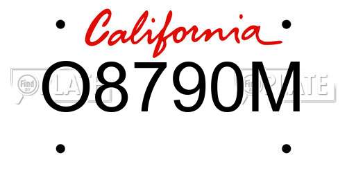 O8790M California License Plate