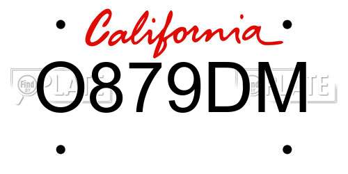 O879DM California License Plate