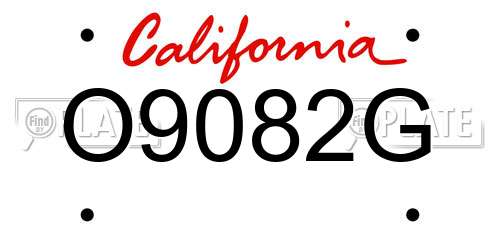 O9082G California License Plate