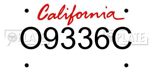 O9336C California License Plate