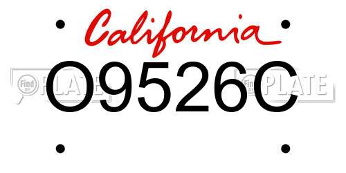 O9526C California License Plate