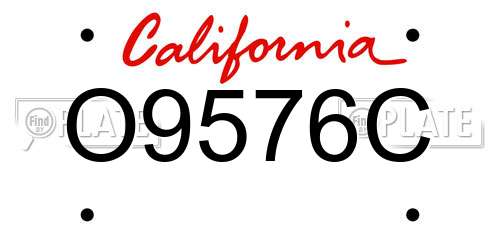 O9576C California License Plate