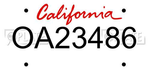 OA23486 California License Plate