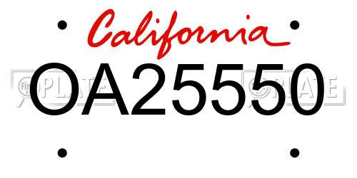 OA25550 California License Plate