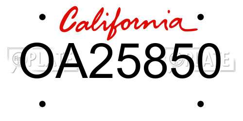 OA25850 California License Plate