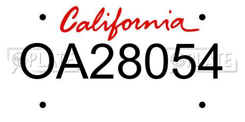 OA28054 California License Plate