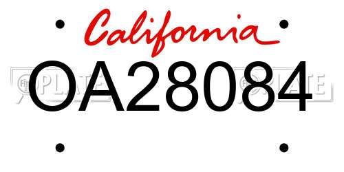 OA28084 California License Plate