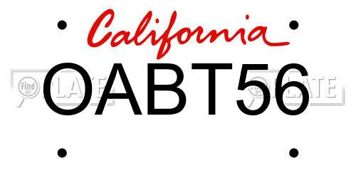 OABT56 California License Plate