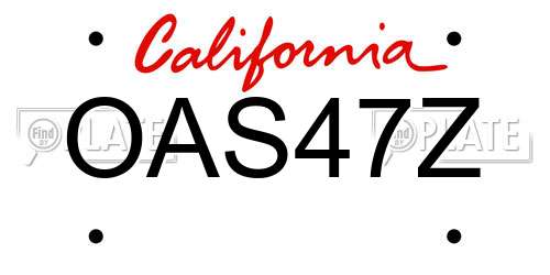 OAS47Z California License Plate