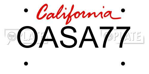 OASA77 California License Plate
