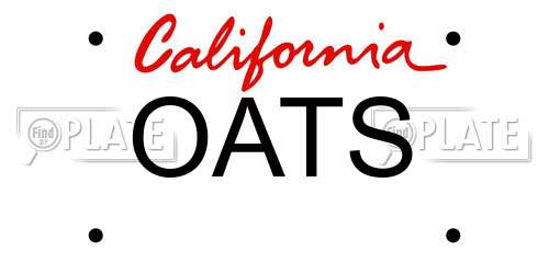 OATS California License Plate
