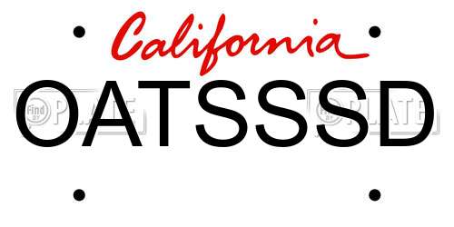 OATSSSD California License Plate