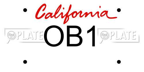 OB1 California License Plate