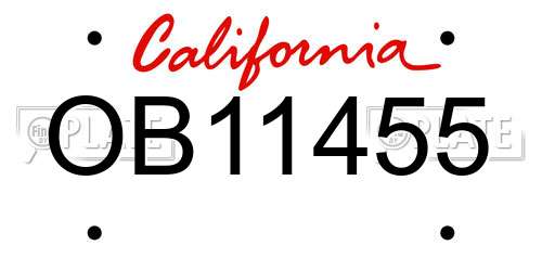OB11455 California License Plate