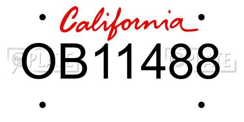 OB11488 California License Plate