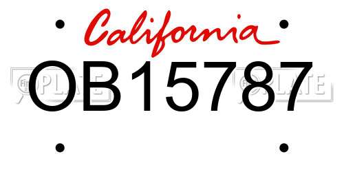 OB15787 California License Plate