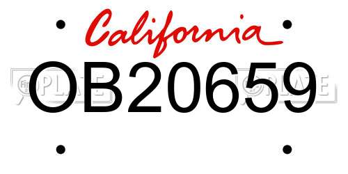 OB20659 California License Plate