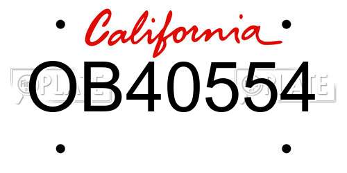 OB40554 California License Plate