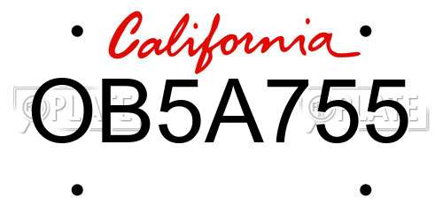 OB5A755 California License Plate