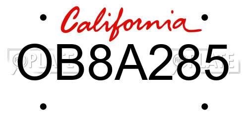 OB8A285 California License Plate