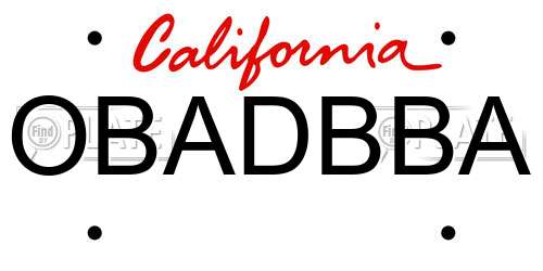 OBADBBA California License Plate