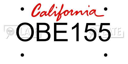 OBE155 California License Plate