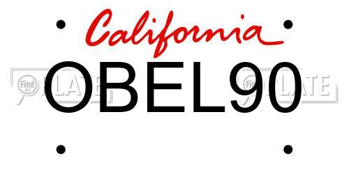 OBEL90 California License Plate