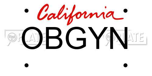 OBGYN California License Plate