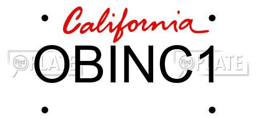 OBINC1 California License Plate