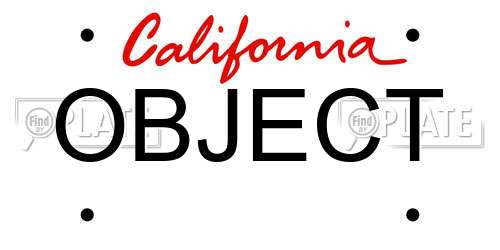 OBJECT California License Plate