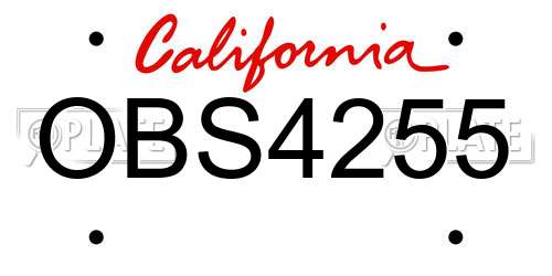 OBS4255 California License Plate