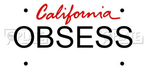 OBSESS California License Plate