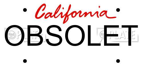 OBSOLET California License Plate