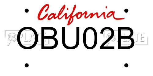 OBU02B California License Plate