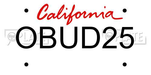 OBUD25 California License Plate
