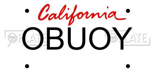 OBUOY California License Plate