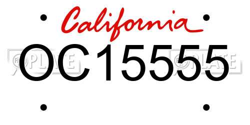 OC15555 California License Plate