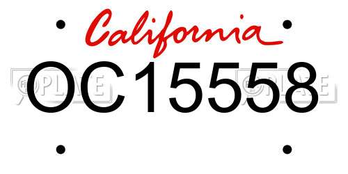 OC15558 California License Plate