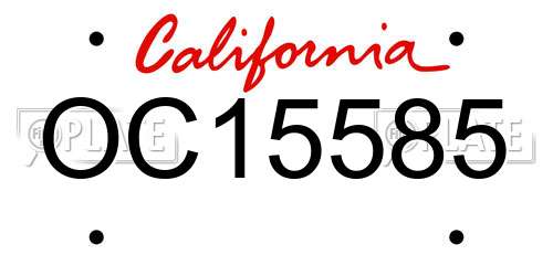 OC15585 California License Plate