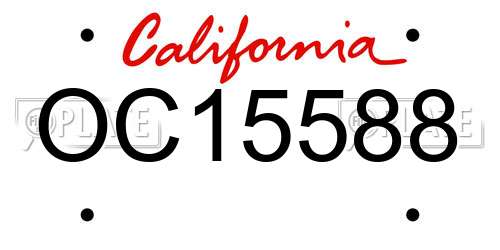 OC15588 California License Plate