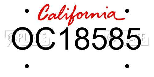 OC18585 California License Plate